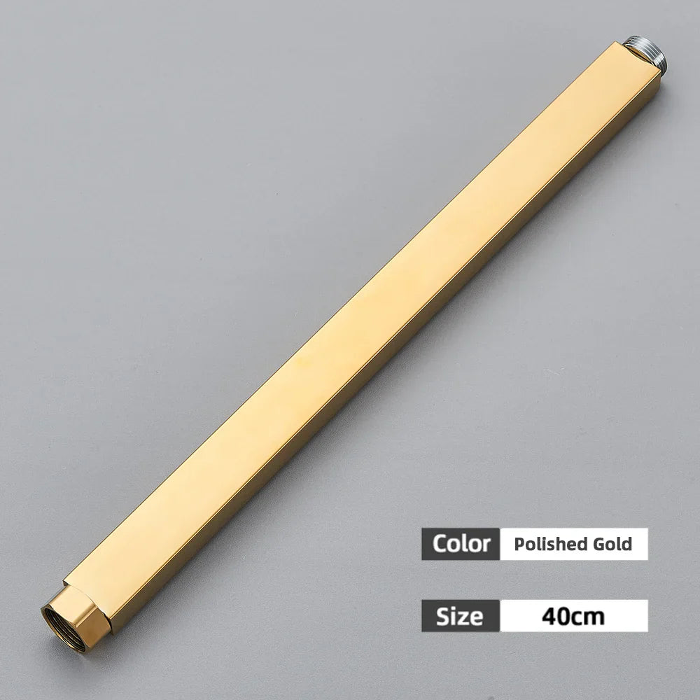 أنبوب تمديد صنبور دش الحمام الأسود من DecorBites™ - دائري ومربع 30/40 سم واجهة عامة