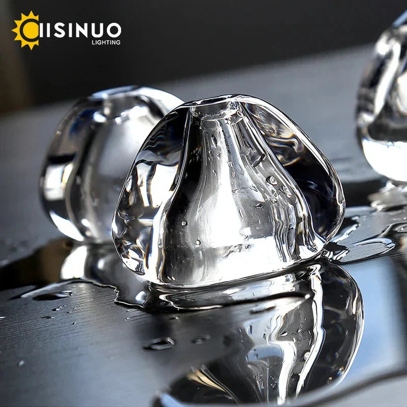 Lámpara de araña DecorBites™ con forma de bola de cristal: Lámpara colgante larga y ajustable para escaleras, ideal para el hogar y restaurantes.