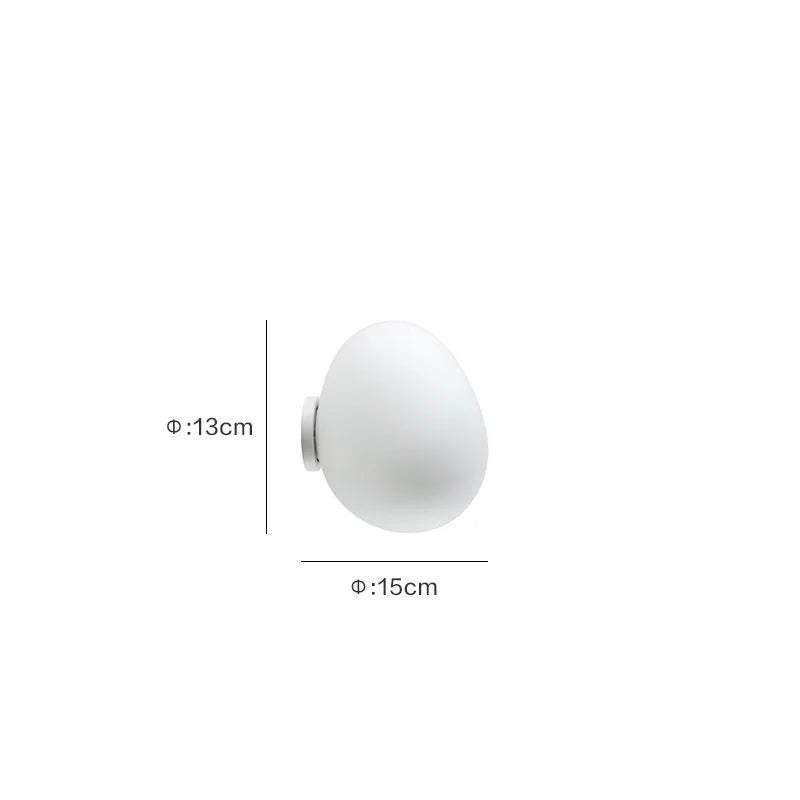 DecorBites™ Glass Egg Wall Sconces Lamp Ceiling Light with E27 Led Bulb