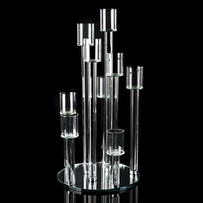 DecorBites™ Crystal Glass Cover Candle Holders - Elegant Table Centerpiece for Candlelight Dinners