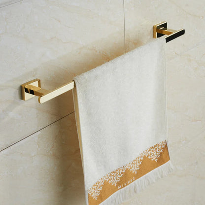 Toallero DecorBites™ Gold: Soporte de pared de latón para accesorios de baño
