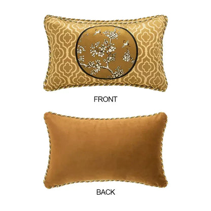 Funda de almohada lumbar DecorBites™ con diseño de grullas, pájaros y ramas, 30 x 50 cm