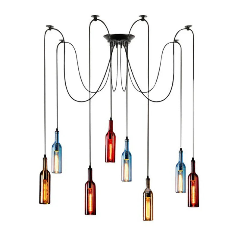 Nordic Glass Beer Bottle Pendant Light