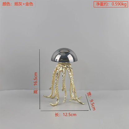 DecorBites™ Crystal Jellyfish Sculpture - Marine Organism Figurine for Home Decor