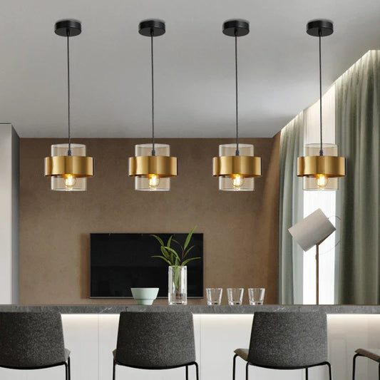 DecorBites™ Golden Pendant Lights for Aisle, Restaurant, Bedroom - Nordic Postmodern Minimalist Style