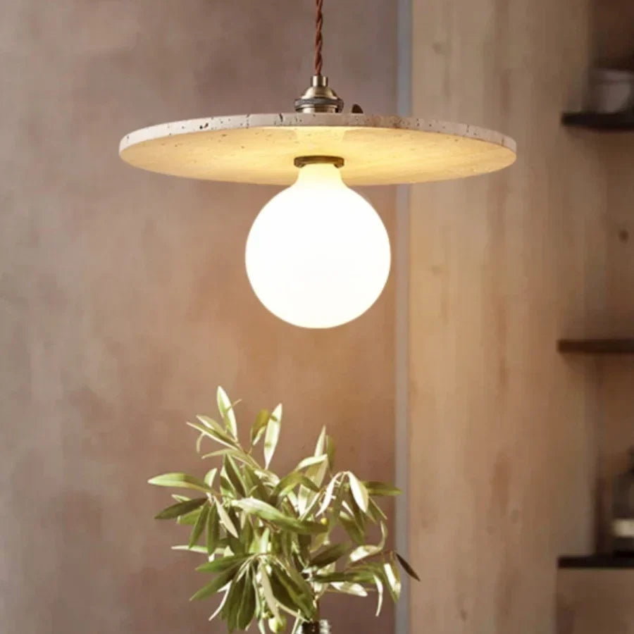 Aluminum LED Pendant Light Travertine E27 Base