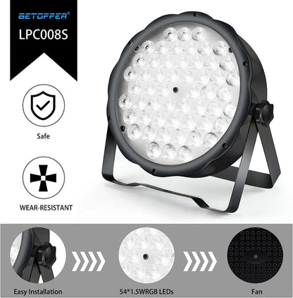Decorbites™ Großer Wagen 54x1,5W RGB LED Par-Licht Bühnenbeleuchtung - 2 Stk.