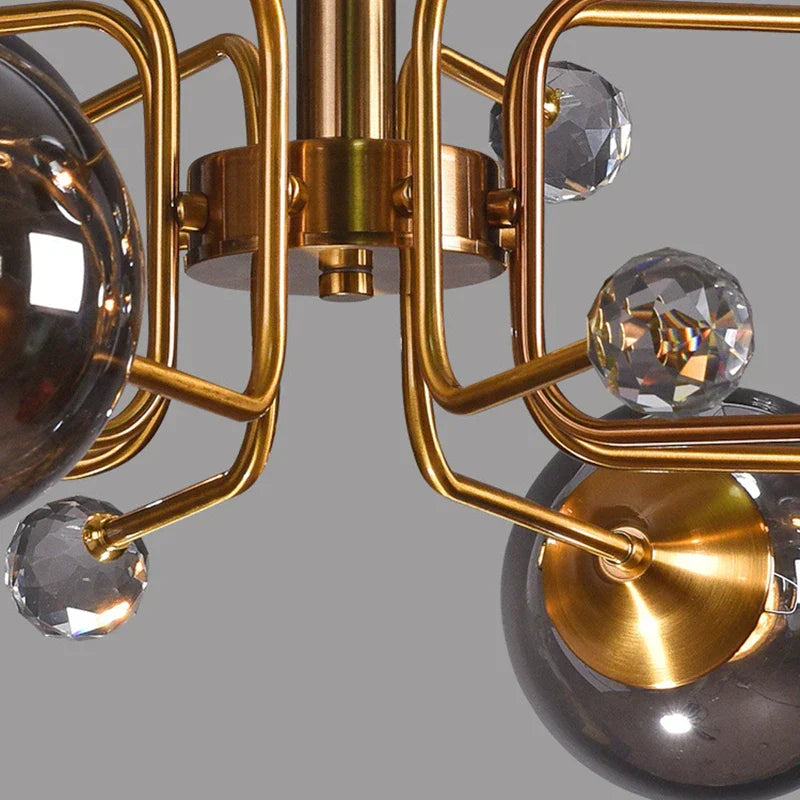 DecorBites™ Glass Bubble Chandelier: Luxury LED Glass Ball Suspension Lamp for Living Room, Bedroom, and Shop