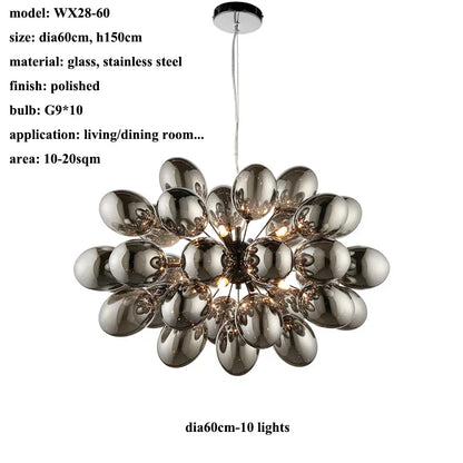 DecorBites™ Elegant Grape Glass Chandelier for Luxury Home Decoration
