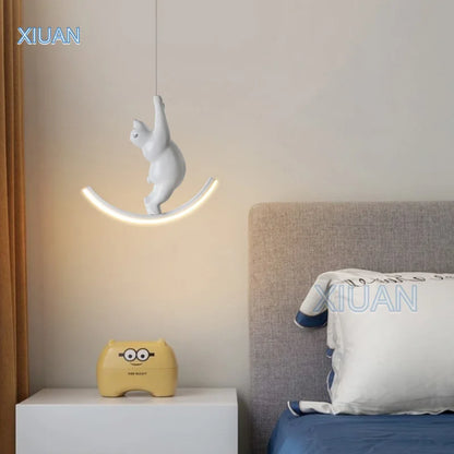 DecorBites™ Kids Unicorn Pendant Lamps White Bear Pink Elephant Chandeliers