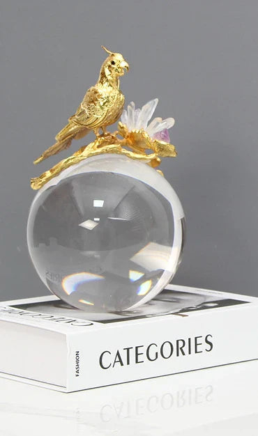 DecorBites™ Golden Bird Brass Sculpture Modern Home Decor Artwork Statue