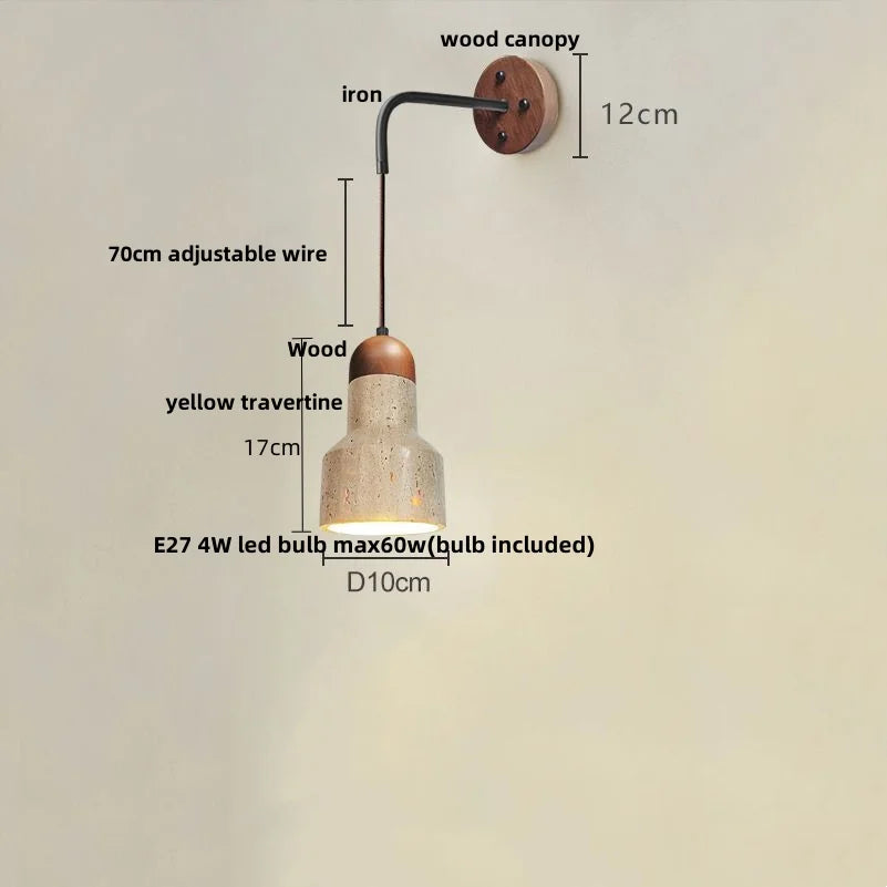 DecorBites™ LED Yellow Travertine Stone Wall Lamp - Nordic Modern Stair Light