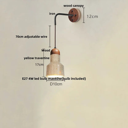 DecorBites™ LED Yellow Travertine Stone Wall Lamp - Nordic Modern Stair Light