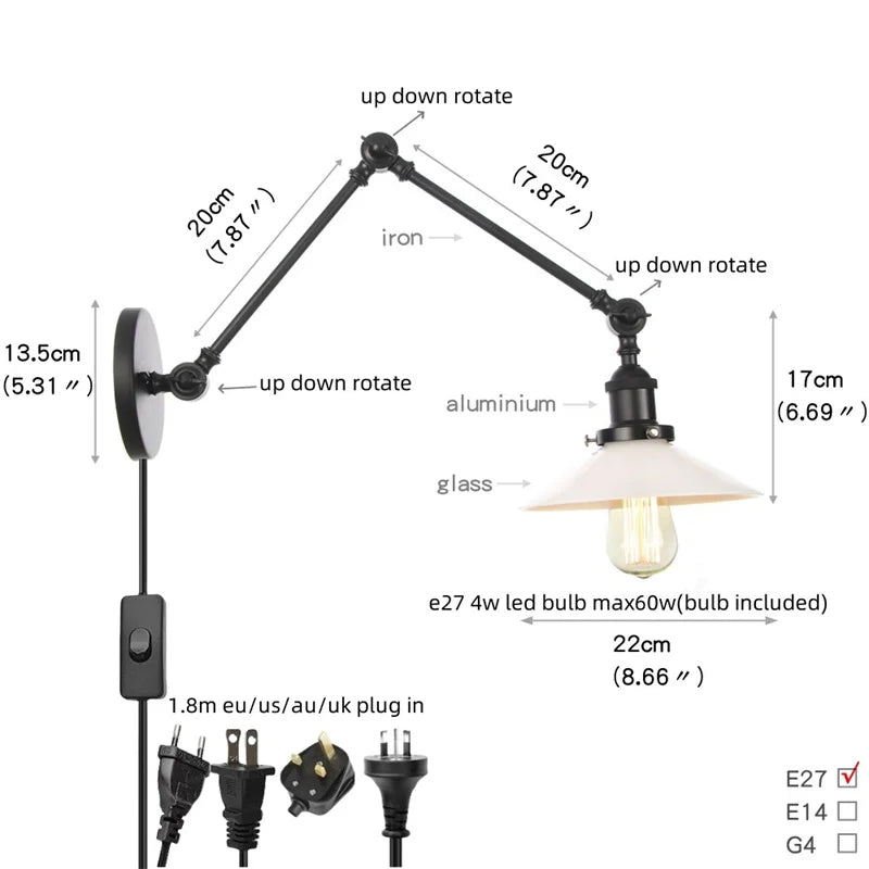 Iron Swing Arm Sconce