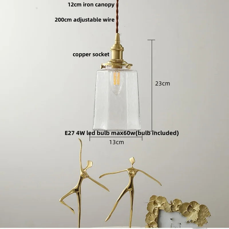 DecorBites™ Clear Glass LED Pendant Lamp Modern Nordic Style Adjustable Hanging Light