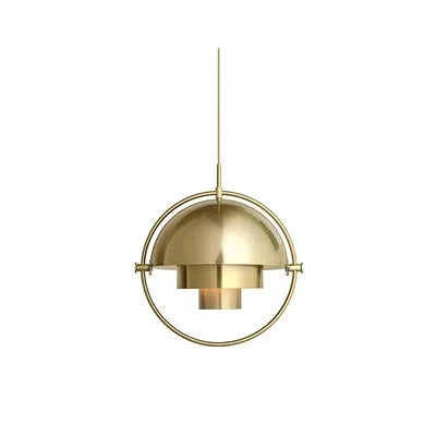 Danish Iron And Glass Pendant Light in Gold or Chrome