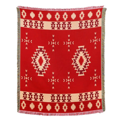 غطاء أريكة من بطانية الشاطئ من DecorBites™ - بطانية منقوشة بنقشة الريف الأمريكي - نسيج قطني مزخرف بشراشيب