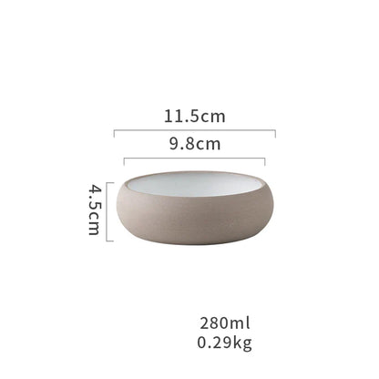 DecorBites™ Japanese Ceramic Round Bowl - Restaurant Tableware and Household Snack Fruit Dessert Bowl
