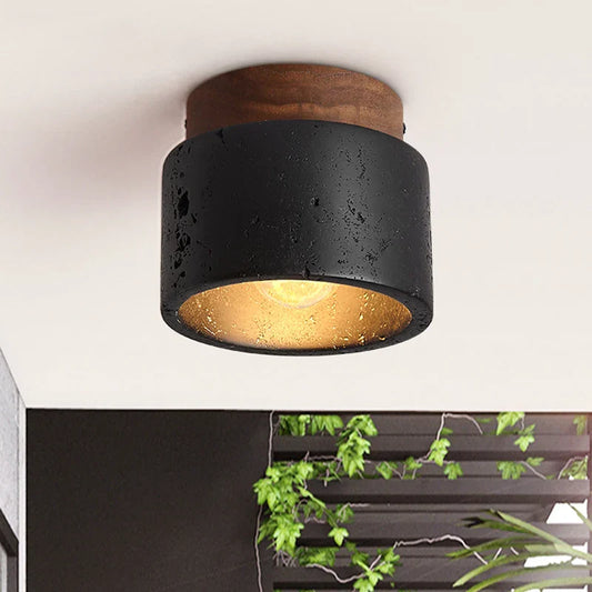DecorBites™ Black Travertine Ceiling Light: Entrance Hallway Balcony Bedroom Living Room Hotel Decor