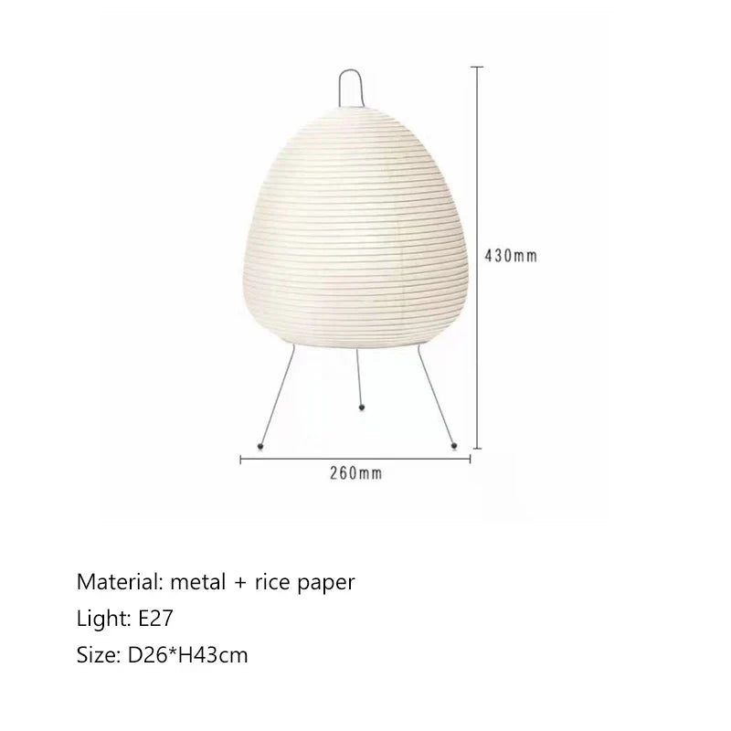Lámpara de suelo de papel de arroz Wabi Sabi hecha a mano Decorbites™ para decoración de hogar vintage nórdico
