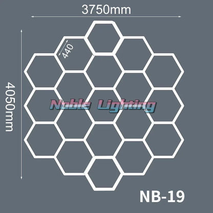 Lámpara de techo LED hexagonal DecorBites™ para barberías y peluquerías en garajes