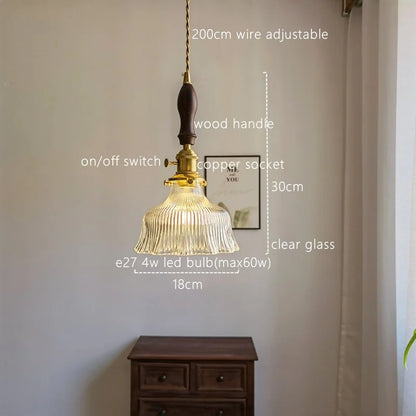 DecorBites™ Japanese Style Green Glass LED Pendant Chandelier for Home Decor