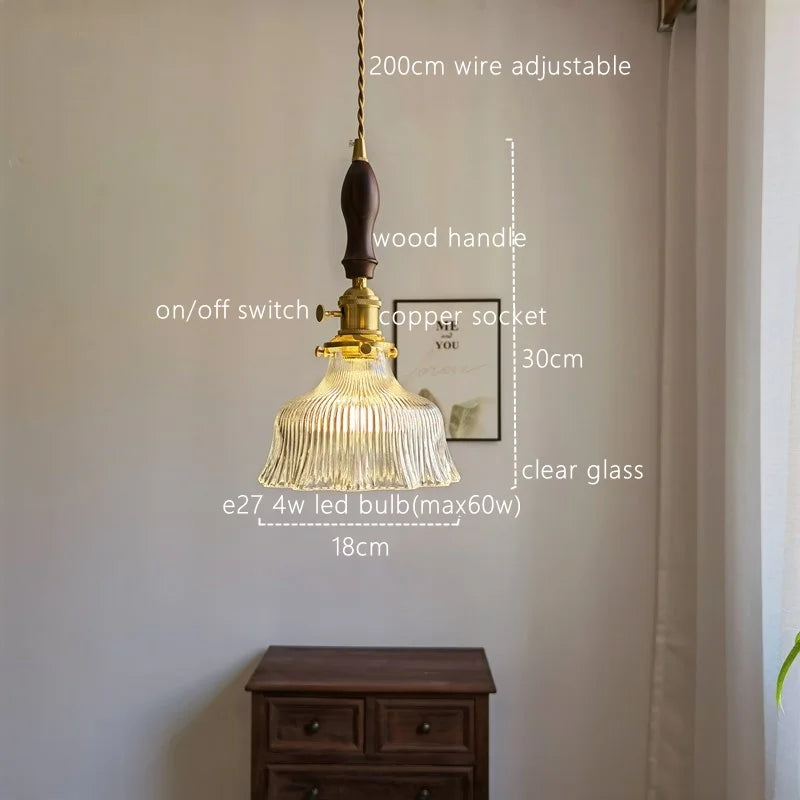 Green Glass Pendant Light Japanese Design Dining
