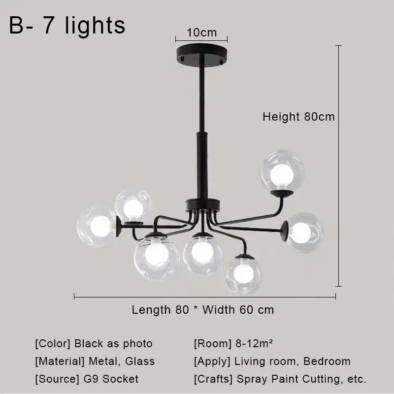 ثريا DecorBites™ الزجاجية المعلقة على شكل كرة لغرفة المعيشة وغرفة النوم وغرفة الطعام