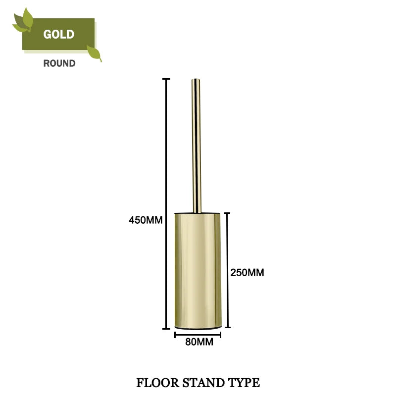 Juego de escobilla de inodoro DecorBites™ Gold con soporte de pared