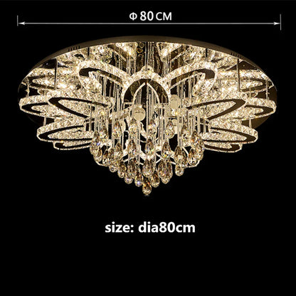 DecorBites™ Dimmable LED Crystal Chandelier Chrome Ceiling Light Fixture