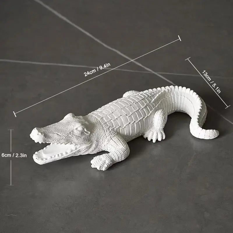 Escultura de cocodrilo DecorBites™ para decoración del hogar y escritorio.