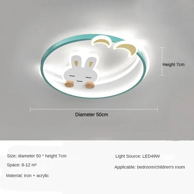 White LED Ceiling Lamp Pink Kids Study Room