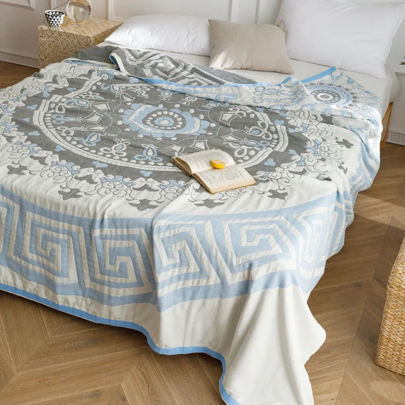 بطانية صيفية من القطن والشاش من DecorBites™، ناعمة وجيدة التهوية، مناسبة للسرير الفردي المزدوج