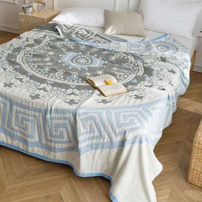 بطانية صيفية من القطن والشاش من DecorBites™، ناعمة وجيدة التهوية، مناسبة للسرير الفردي المزدوج