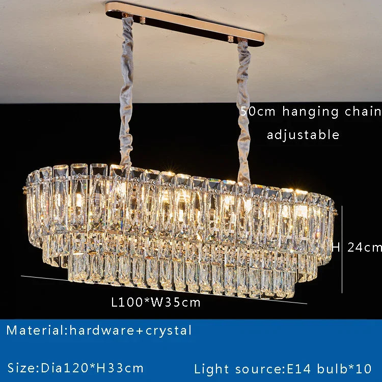 DecorBites™ Crystal Round Ceiling Lamp - Nordic Luxury Home Decor Luxe Chandelier