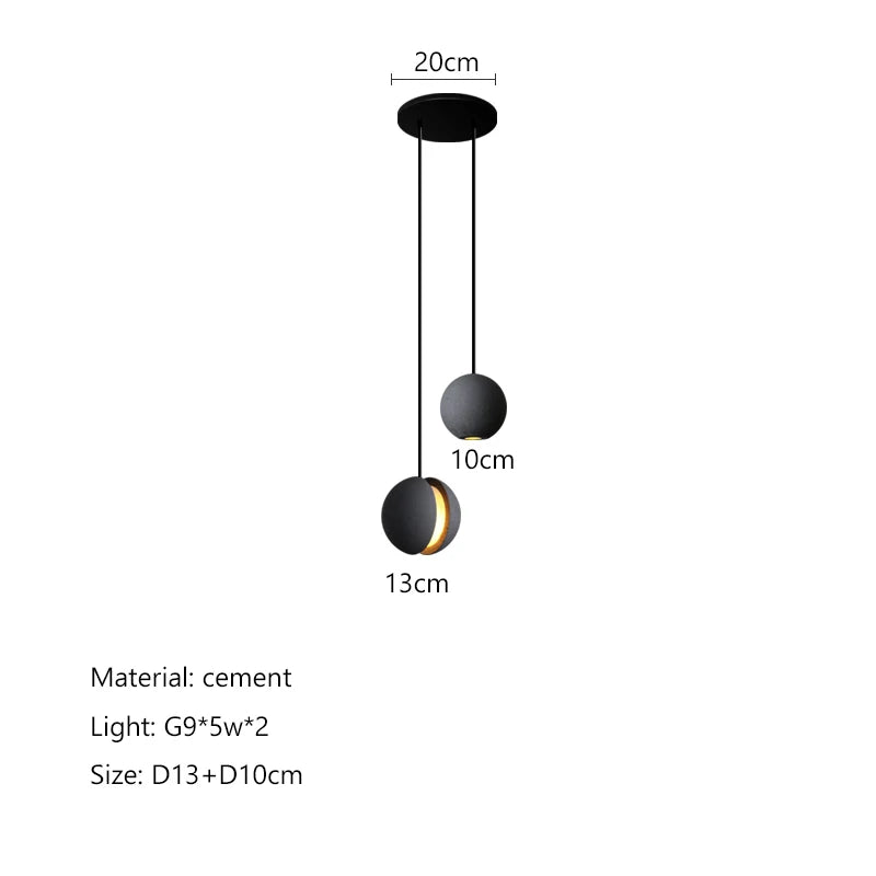 DecorBites™ Cement Planet Chandelier Hanging Lamp for Dining Room & Bedroom