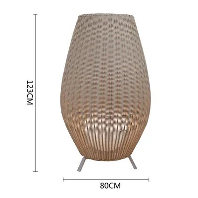 DecorBites™ Lucide Colin Rattan Floor Lamp: Natural Handmade Light for Garden, Bedroom, Living Room