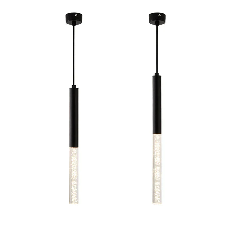 DecorBites™ Black Cylinder Pendant Lights for Modern Kitchen Island and Dining Table