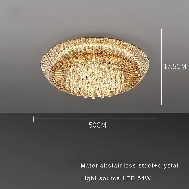 DecorBites™ Amber Crystal Ceiling Chandelier: Luxe LED Home Decor Light Fixture