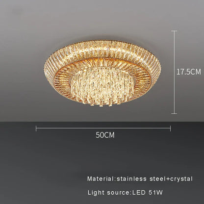 DecorBites™ Amber Crystal Ceiling Chandelier: Luxe LED Home Decor Light Fixture