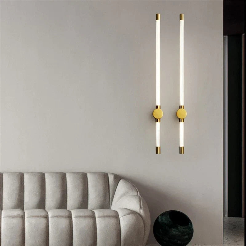 DecorBites™ Gold Geometric Lines Wall Lamps for Modern Luxury Home Decor