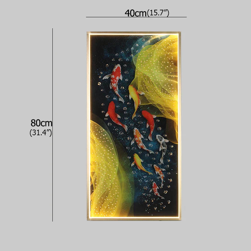 DecorBites™ Gold Fish LED Picture Wall Light for Home Decor & Bedroom Aisle