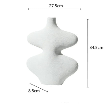 مجموعة مزهريات سيراميك هندسية من DecorBites™ باللونين الأسود والأبيض، تنسيقات زهور يدوية لديكور المنزل