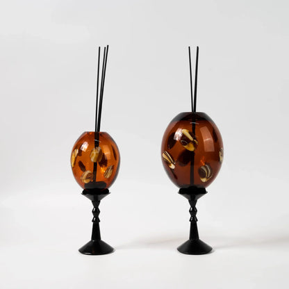 DecorBites™ Jarrón de cristal geométrico circular con candelabro para decoración del hogar