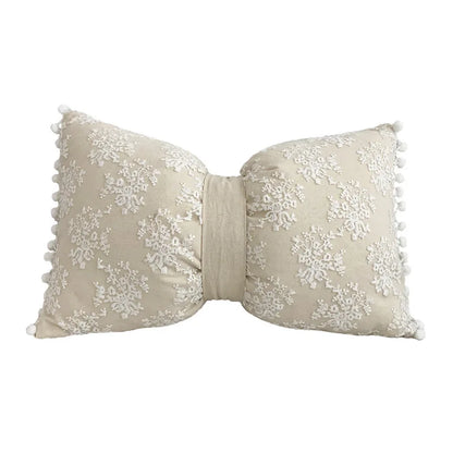 DecorBites™ Boho White Lace Floral Sofa Cushion Cover Wedding Decor Throw Pillows