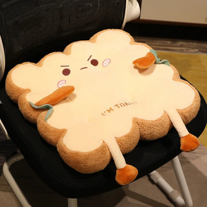 Decobites Memory Foam Bread Toast Cushion: Cute Student Chair Pad & Sofa Decor