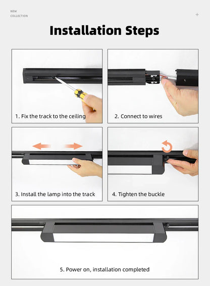 DecorBites™ LED Track Light Set for Home Decor - Modern Chandelier Lamp with Rail System