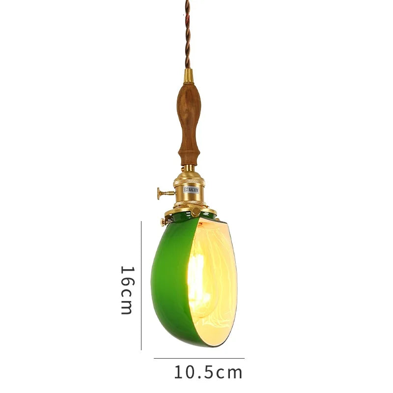 Luces colgantes LED de vidrio verde Decorbites™: Lámpara colgante de estilo vintage japonés-americano