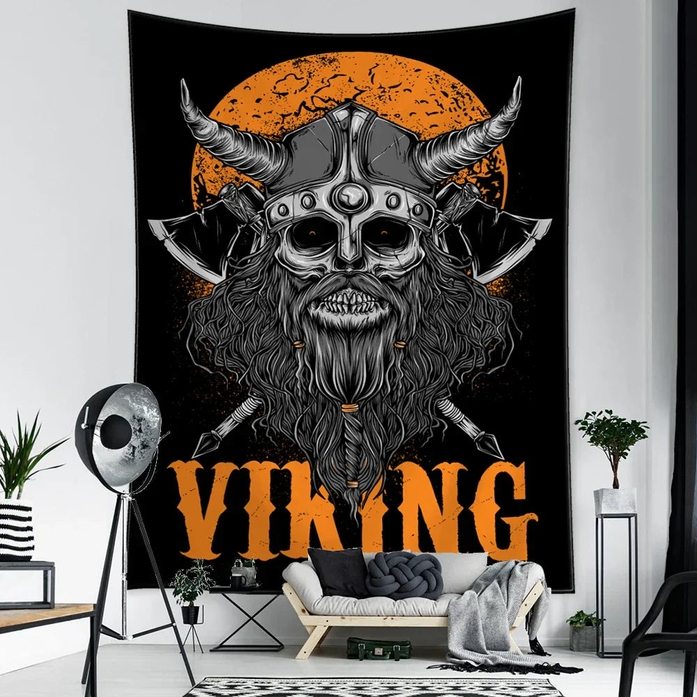 Decobites Viking Symbols Tapestry Wall Hanging for Psychedelic Home Decor