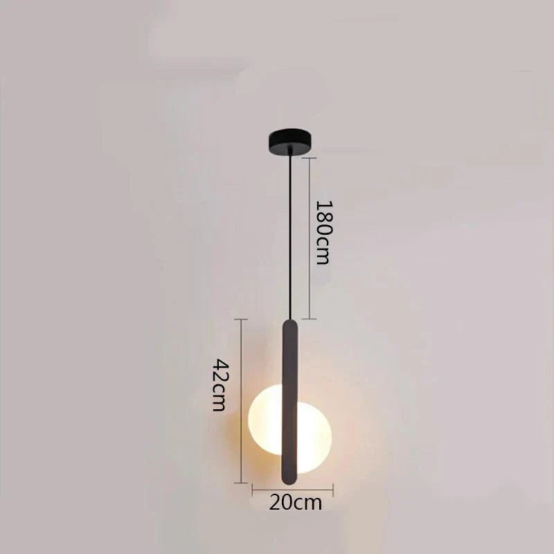 مصباح معلق بحلقة سوداء من DecorBites™ مع إضاءة LED قابلة للتعتيم وتعليق في السقف